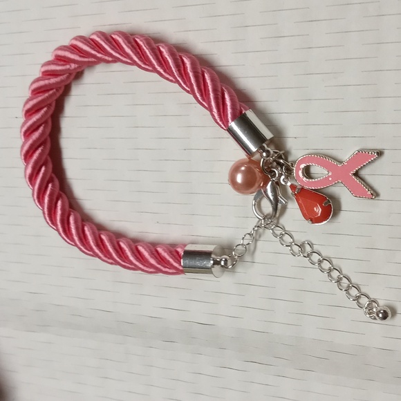 Breast Cancer Awareness Bracelet Pink Ribbon - Picture 1 of 1